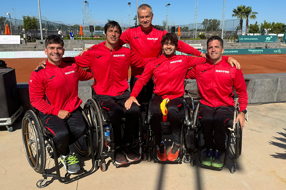 De la Puente con la Selección Española de Tenis Silla en la Copa del Mundo