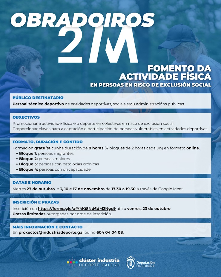 Formación gratuita para fomentar la inclusión en el deporte de colectivos vulnerables